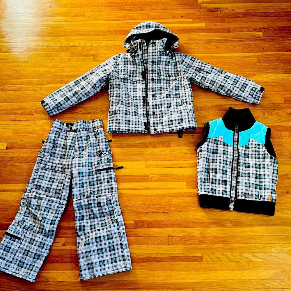 Like NEW Burton Youth Kids Snowboard Jacket Vest Pants Set Size M